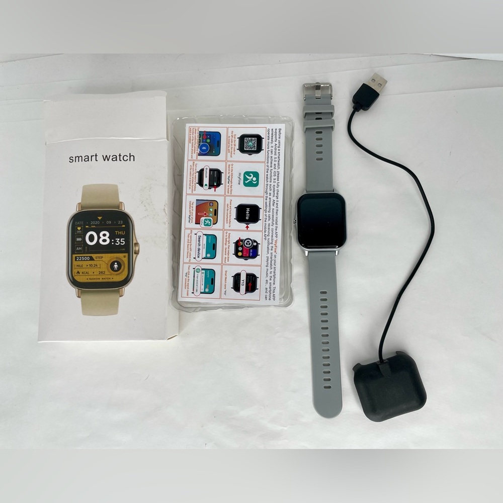 Open Box Smart Watch Grey Band For iOS & Android - Picture 2 of 8